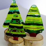 Fused glass Christmas trees