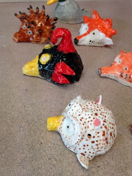 Animal ocarinas, kids pottery classes
