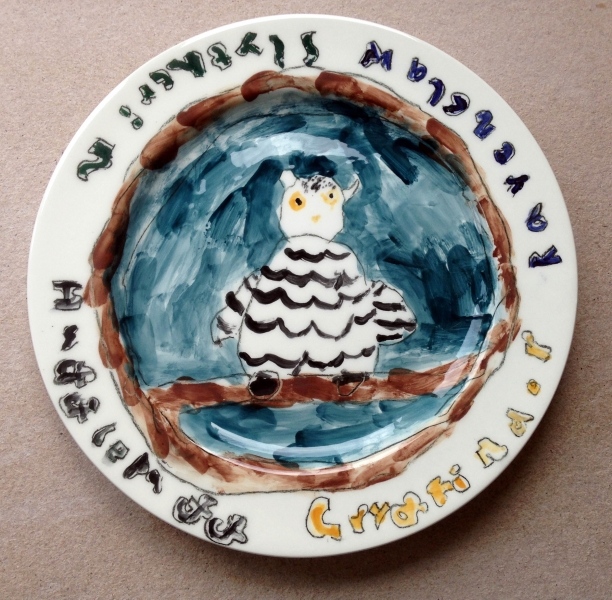 Harry Potter owl plate, kids pottery classes