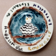 Harry Potter owl plate, kids pottery classes