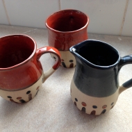 Jug and mugs, pottery classes and courses
